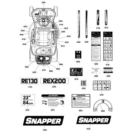 AUTOCOLLANT, Logo Snapper, 4,6 cm x 18,4 cm ZS1755403YP SNAPPER ORIGINAL | NewgardenParts.com