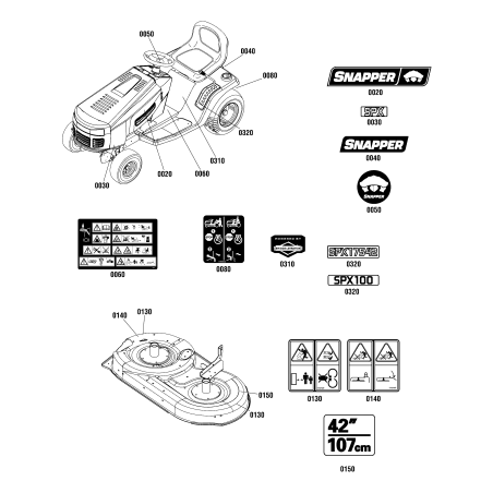 DECAL, Danger Mower ZS5102420YP ORIGINAL SNAPPER | NewgardenParts.com