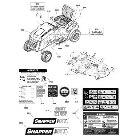 DECAL, Hood ZS1739026 ORIGINAL SNAPPER | NewgardenParts.com