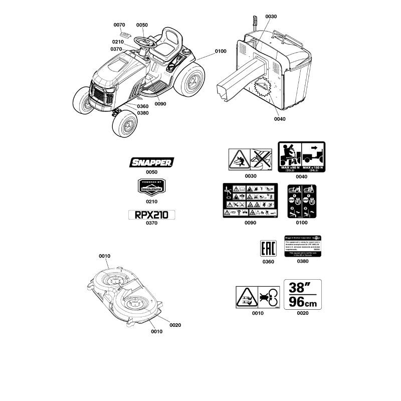 CALCOMANÍA ORIGINAL DE SNAPPER - PELIGRO GIRATORIO ZS1720389SM
