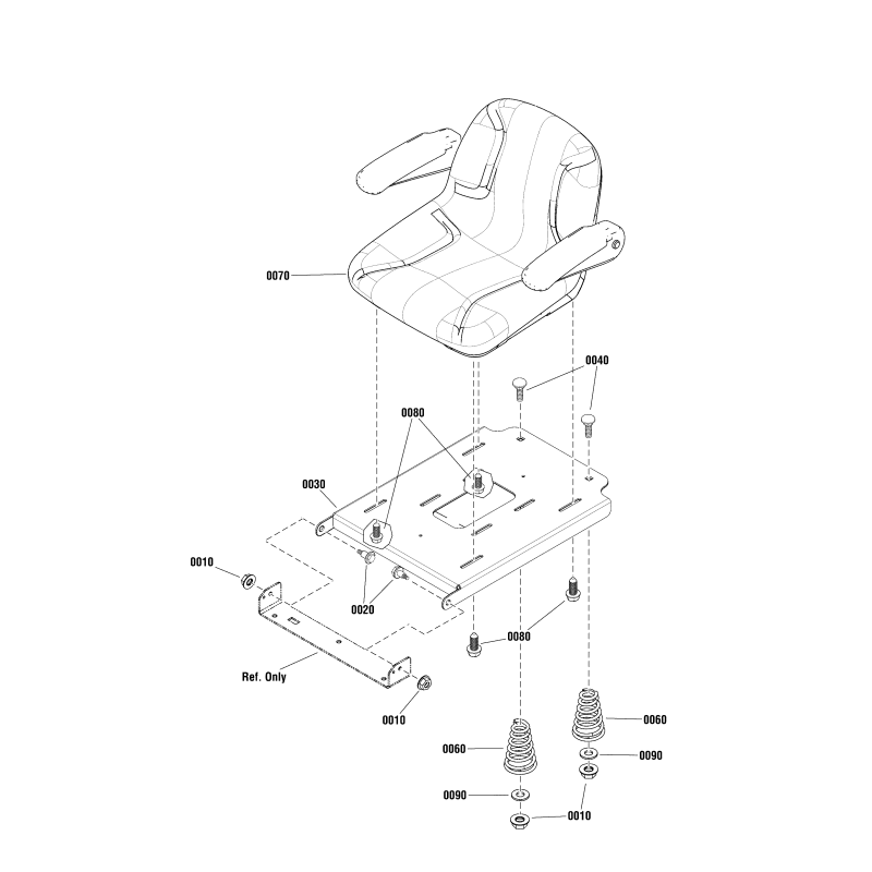 KIT, Asiento, 15", con reposabrazos ZS1687857 ORIGINAL SNAPPER