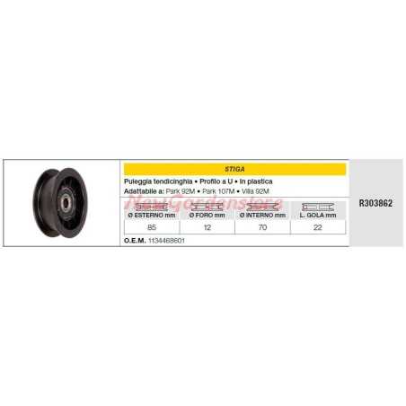 STIGA Umlenkrolle STIGA Rasentraktor Rasenmäher Mähwerk PARK 92M 107M R303862 | NewgardenParts.com