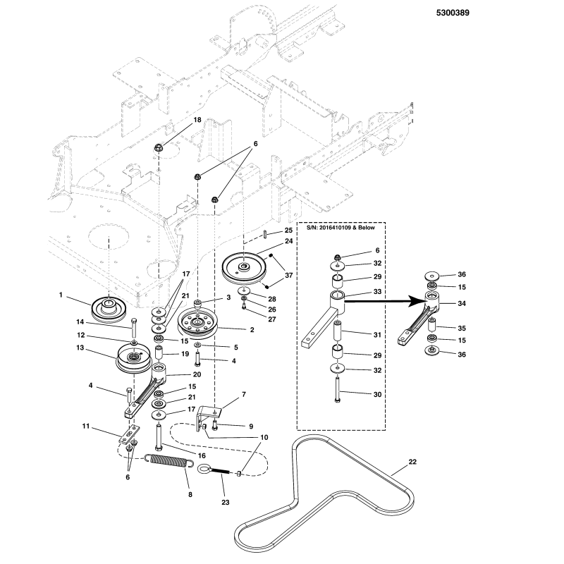 PULEGGIA TENDICINGHIA . ZS5103808YP SNAPPER ORIGINALE