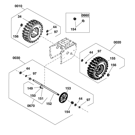 KIT, Ruota e Pneumatico, Sinistro ZS707533 ORIGINALE SNAPPER | NewgardenParts.com