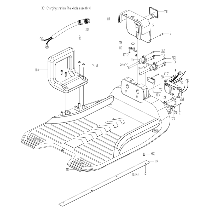 Base de carga PCB original Worx XR50023944 Base de carga PCB original Worx XR50023944