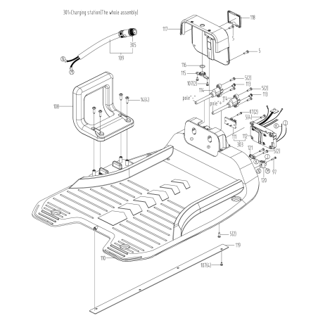 Base de carga PCB original Worx XR50023944 | NewgardenParts.com