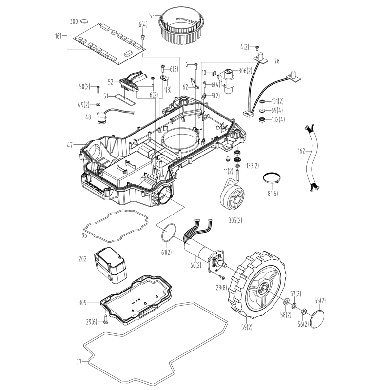 DOWN HOUSING XR50027768 ORIGINAL WORX
