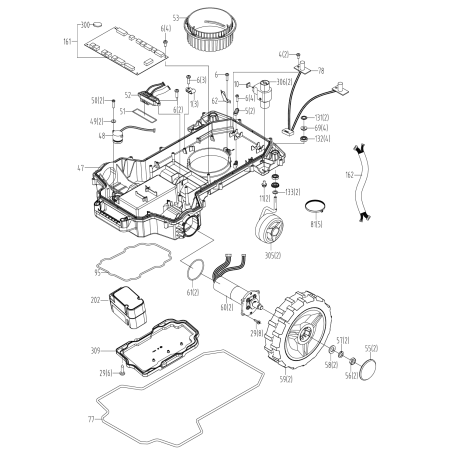 DOWN HOUSING XR50027768 ORIGINAL WORX | NewgardenParts.com