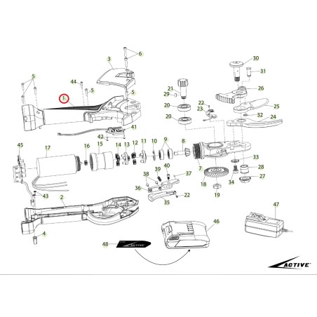 Carter destro ORIGINALE ACTIVE forbice modello tigercut 35 025909 | NewgardenParts.com