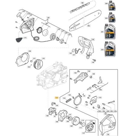 Carter frizione giallo motosega modelli AC27T AC31C ORIGINALE STIGA 118805040/0 | NewgardenParts.com