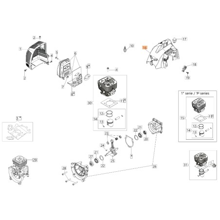 Carter motore ORIGINALE OLEOMAC per unita' motore BC 300 D 61280185R | NewgardenParts.com