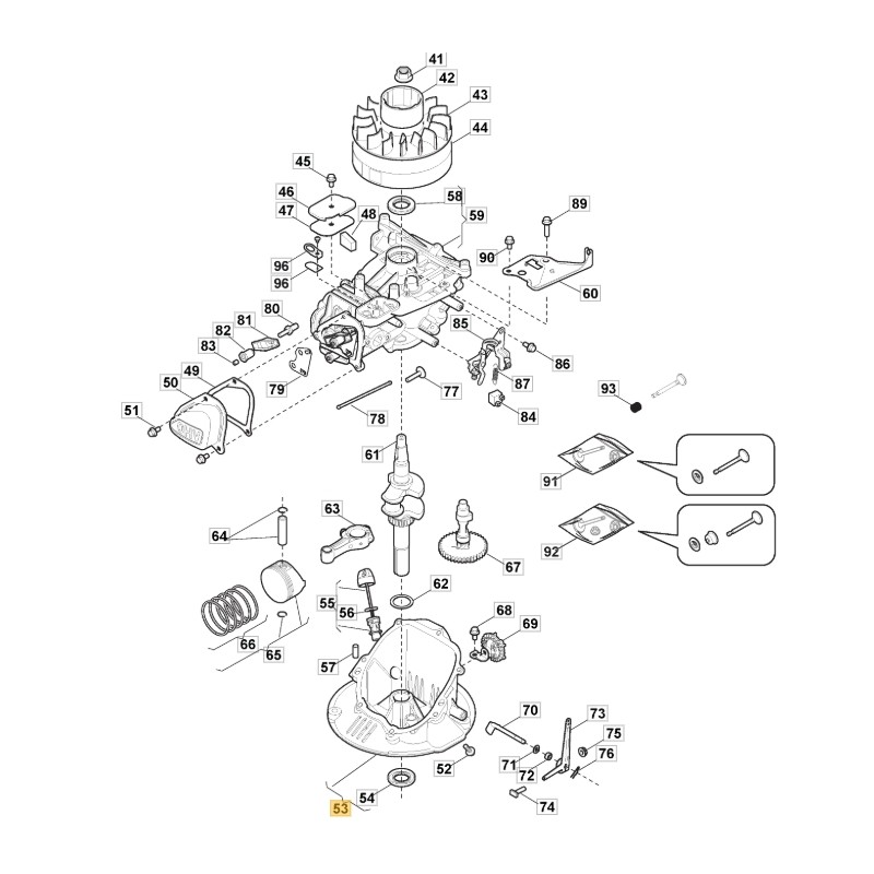 Carter moteur ORIGINAL STIGA pour moteur RSCT 100 OHV 118550672/0