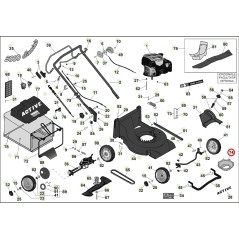 Carter mulching ORIGINALE ACTIVE rasaerba tagliaerba modelli 5000 - 5400 050891 | NewgardenParts.com