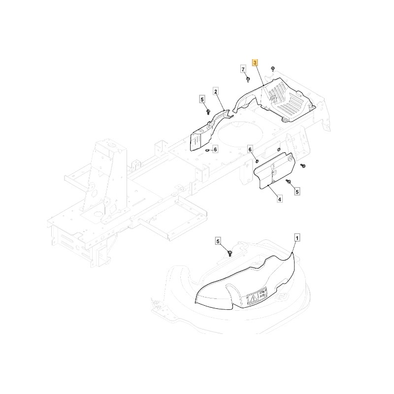 Protecteur de transmission pour tracteur de pelouse ORIGINAL STIGA 327060108/1