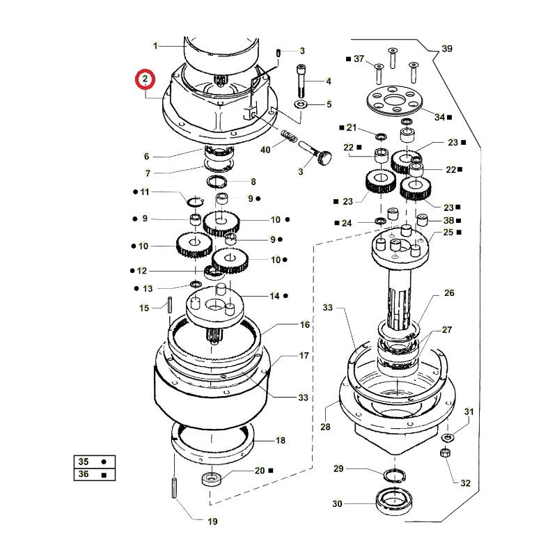 Carter riduttore superiore ORIGINALE ACTIVE trivella modelli t143 - t152 020795