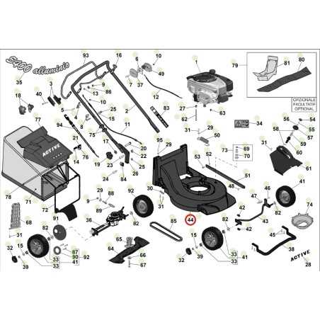ORIGINAL ACTIVE dunkelgraue Karosserie ORIGINAL 5400 sb Rasenmäher Mäher 051314 | NewgardenParts.com