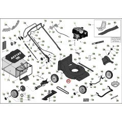 Carter scocca rosso ORIGINALE ACTIVE rasaerba tagliaerba 5000 050139 | NewgardenParts.com