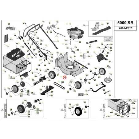 Carter carter rouge ORIGINAL ACTIVE tondeuse à gazon modèles 5000 sb 050589 | NewgardenParts.com
