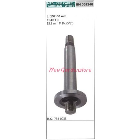 Albero mozzo portalama trattorino rasaerba tagliaerba MTD 002240 | NewgardenParts.com