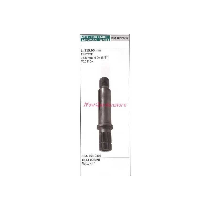 Arbre de moyeu porte-lame tracteur tondeuse tondeuse plate 44" MTD 022437