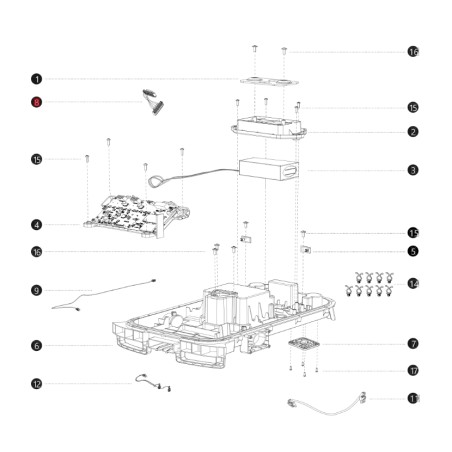 Cavi scheda trazione i108E ORIGINALE BLUEBIRD robot tagliaerba AB12.02.00.0164 | NewgardenParts.com