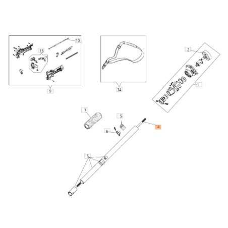 ORIGINAL OLEOMAC shaft for pruner model PPH 250 BF000113R | NewgardenParts.com