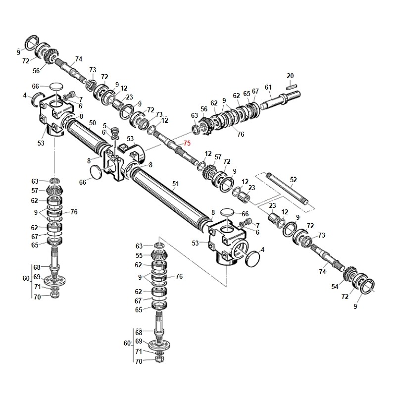 Central through shaft 150 RC ORIGINAL GIANNI FERRARI 01.40.00.2611