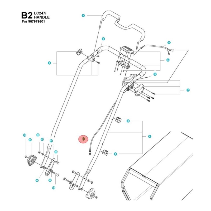 CAVO 597688701 ORIGINALE HUSQVARNA