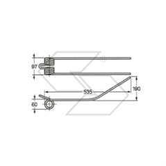 Molla per giroandanatori SLAM 2° serie tipo lungo A14200 | NewgardenParts.com