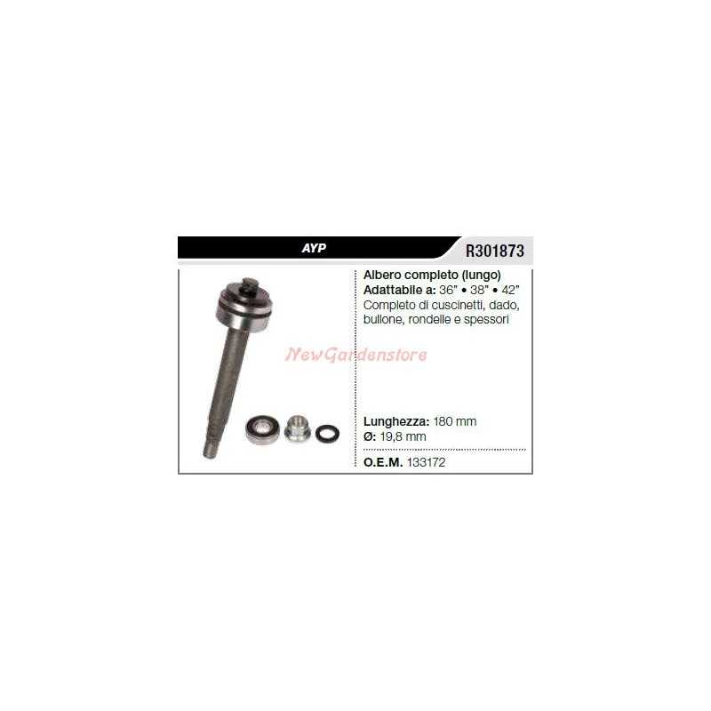 Eje portacuchillas corto AYP para tractor cortacésped 36" 38" 42" R301873