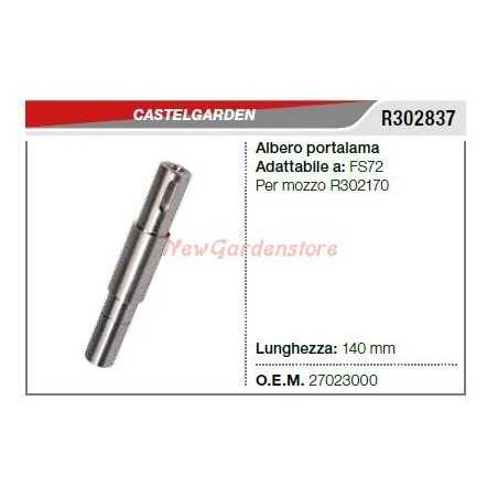 Arbre porte-lame Tondeuse à gazon CASTELGARDEN FS72 R302837 | NewgardenParts.com