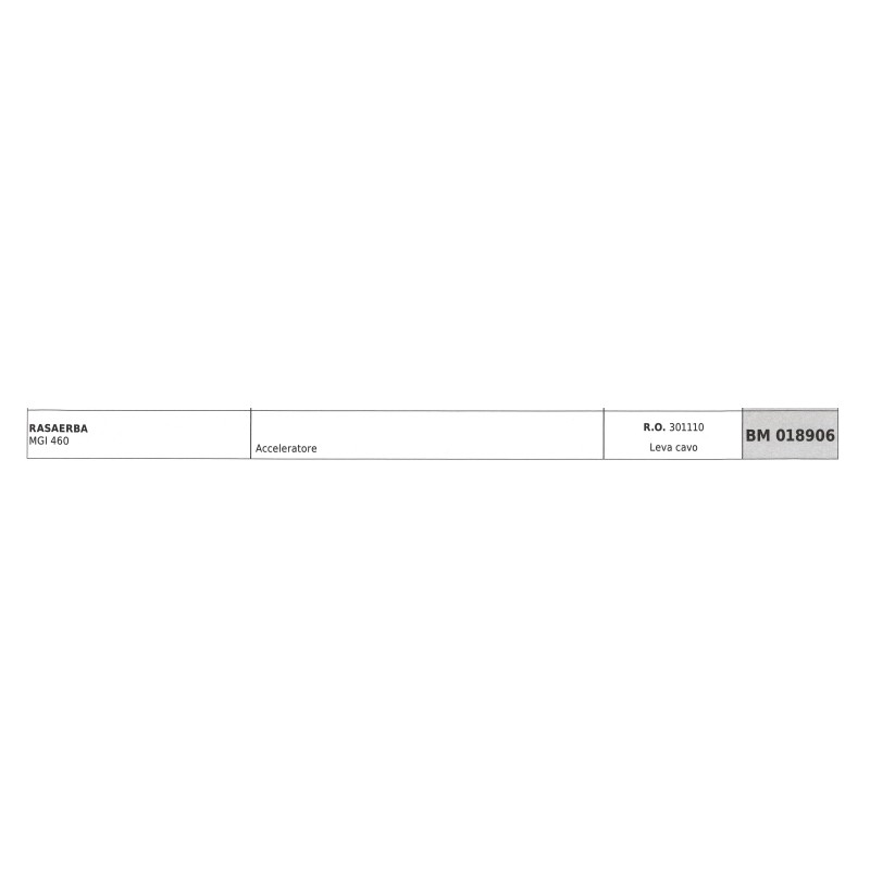 SANDRIGARDEN tondeuse MGI 460 301110 câble d'accélérateur avec levier de câble