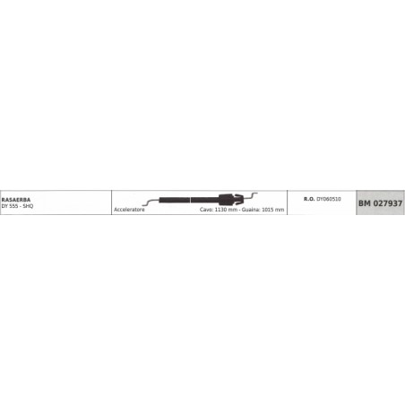 Cable del acelerador cortacésped DAYEE DY 555 - SHQ cable 1130 mm funda 1015 mm | NewgardenParts.com