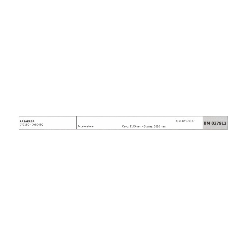 Cavo acceleratore DAYEE rasaerba DY21SQ - DY504SQ cavo 1145mm guaina 1010mm