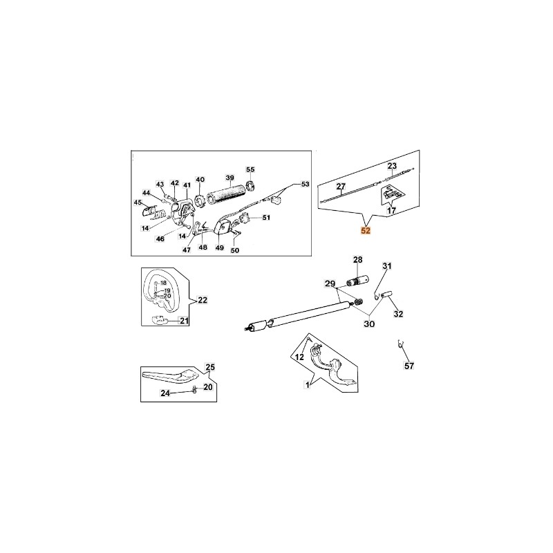 Cavo acceleratore decespugliatore modelli 433BP ORIGINALE EMAK 044000059