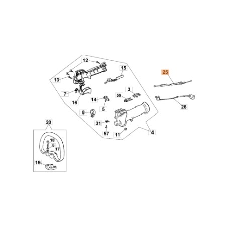 Cavo acceleratore decespugliatore modelli 726S ORIGINALE OLEOMAC 61040058R | NewgardenParts.com