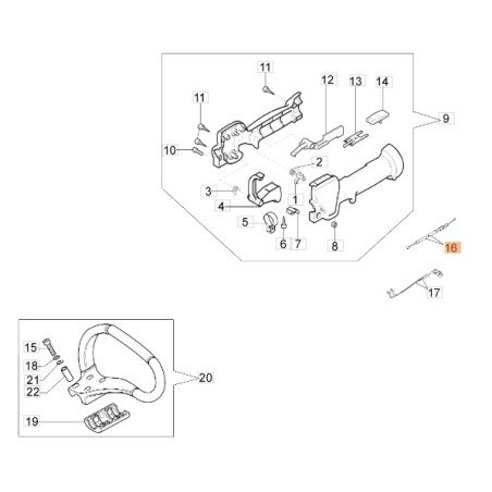 Cavo acceleratore decespugliatore modelli BC3604S ORIGINALE EMAK 61260005R | NewgardenParts.com