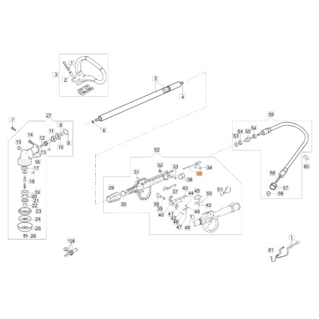 Cavo acceleratore decespugliatore modelli BCF430 ORIGINALE EMAK 61250218R | NewgardenParts.com