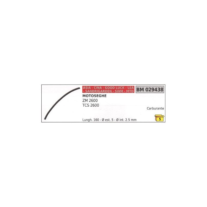 Fuel hose CINA chainsaw ZM 2600 TCS 2600 029438