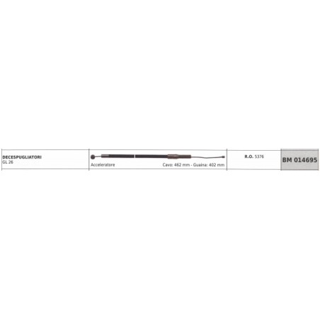 GREEN LINE Accelerator cable GL 26 brushcutter cable 462 mm sheath 402 mm | NewgardenParts.com