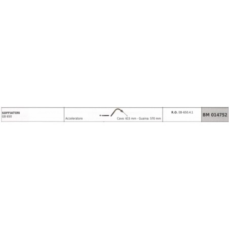 GREEN LINE blower accelerator cable GB 650 cable 615 mm gaine 570 mm | NewgardenParts.com