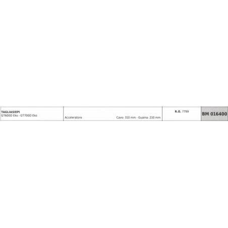 Câble accélérateur GREEN LINE GT600D Eko câble taille-haie 310 mm gaine 210 mm | NewgardenParts.com