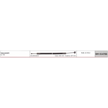 GREEN LINE accelerator cable SL 750 hedge trimmer cable 441 mm sheath 327 mm | NewgardenParts.com