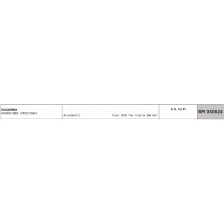 HARRY Gaszug für Rasenmäher HR4600SBQ Kabel 1056 mm Ummantelung 962 mm | NewgardenParts.com