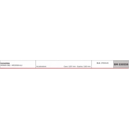 Cavo acceleratore HARRY rasaerba HR5600SBQ-HR530SBALU cavo 1257mm guaina 1163mm | NewgardenParts.com