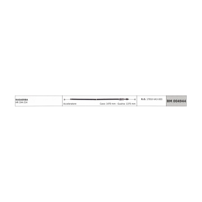 HONDA lawn mower cable HR 194-214 cable 1470 mm sheath 1375 mm