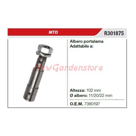 Albero portalama MTD tagliaerba rasaerba tosaerba R301875 | NewgardenParts.com