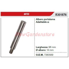 MTD lawnmower mower mower blade shaft R301876 738-0569 | NewgardenParts.com