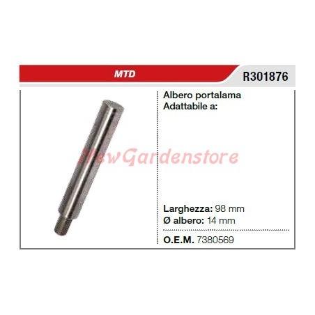 Albero portalama MTD tagliaerba rasaerba tosaerba R301876 738-0569 | NewgardenParts.com