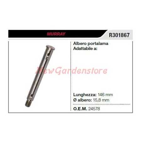 MURRAY lawn tractor lawnmower mower blade shaft R301867 | NewgardenParts.com
